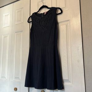 Blue soft suede type texture dress